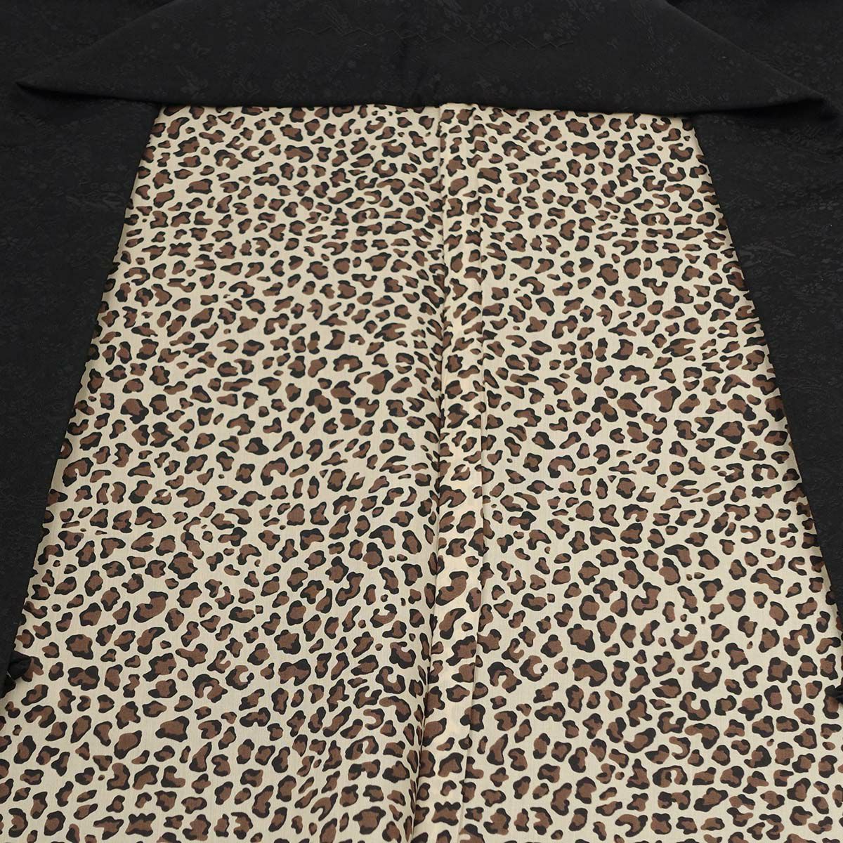 洗える 袷 ちりめん 小紋 鳳凰 黒