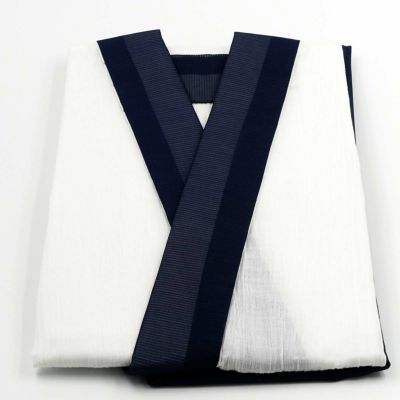 半襦袢 メンズ 洗える 本麻 楊柳 絽 紺 170cm前後対応