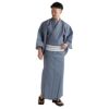 メンズ浴衣 滝流れ 綿 紗綾型 紺グレー