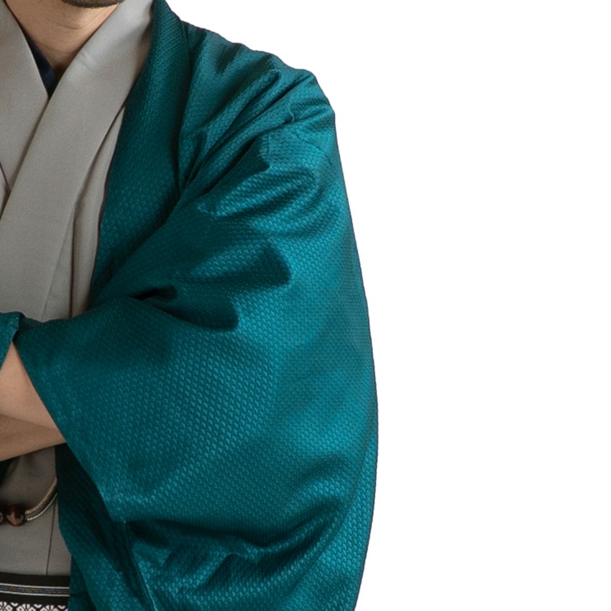 男羽織 正絹 袷 紋意匠 山水額裏付き