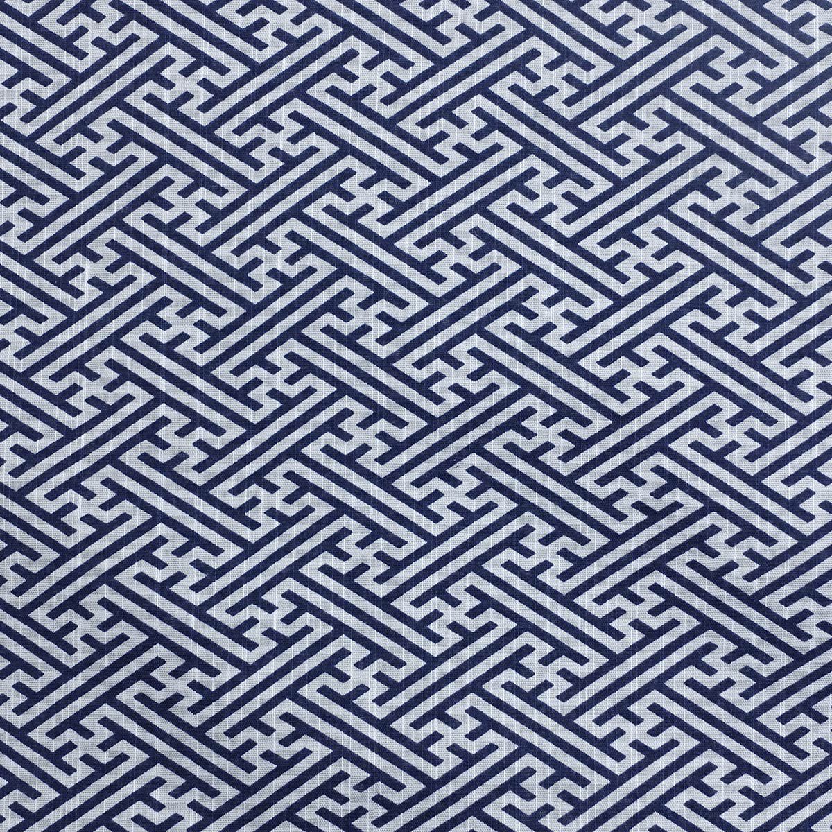 滝流れ 綿 紗綾型 紺グレー M～LL （浴衣+ネイビー角帯+腰紐）