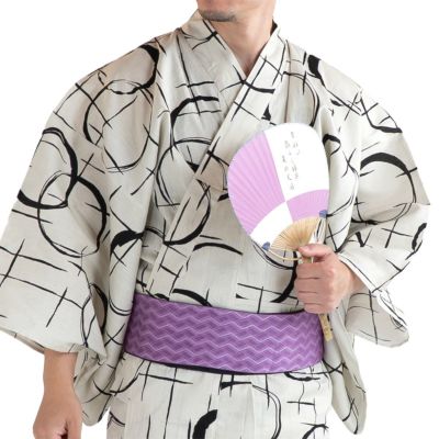 【新品】浴衣セット　 近江ちぢみ 本麻　日本製　高級　大人洗える　夏着物　単衣 メンズ浴衣 単品 夏着物 近江ちぢみ本麻 グレー 165cm～185cm