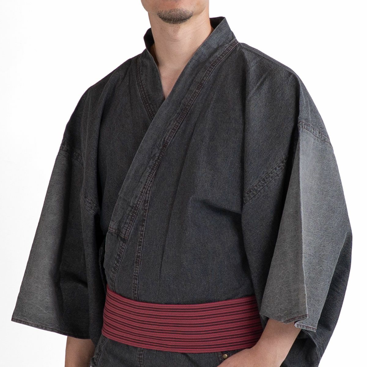 男性着物 デニム着物 黒