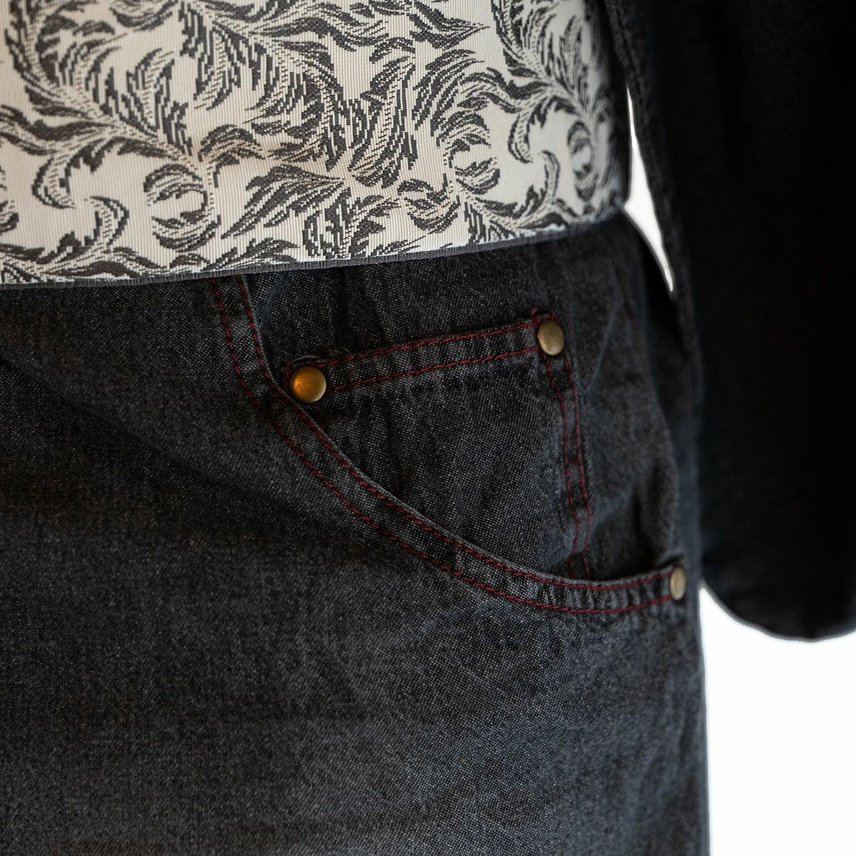 男性着物 デニム着物 黒