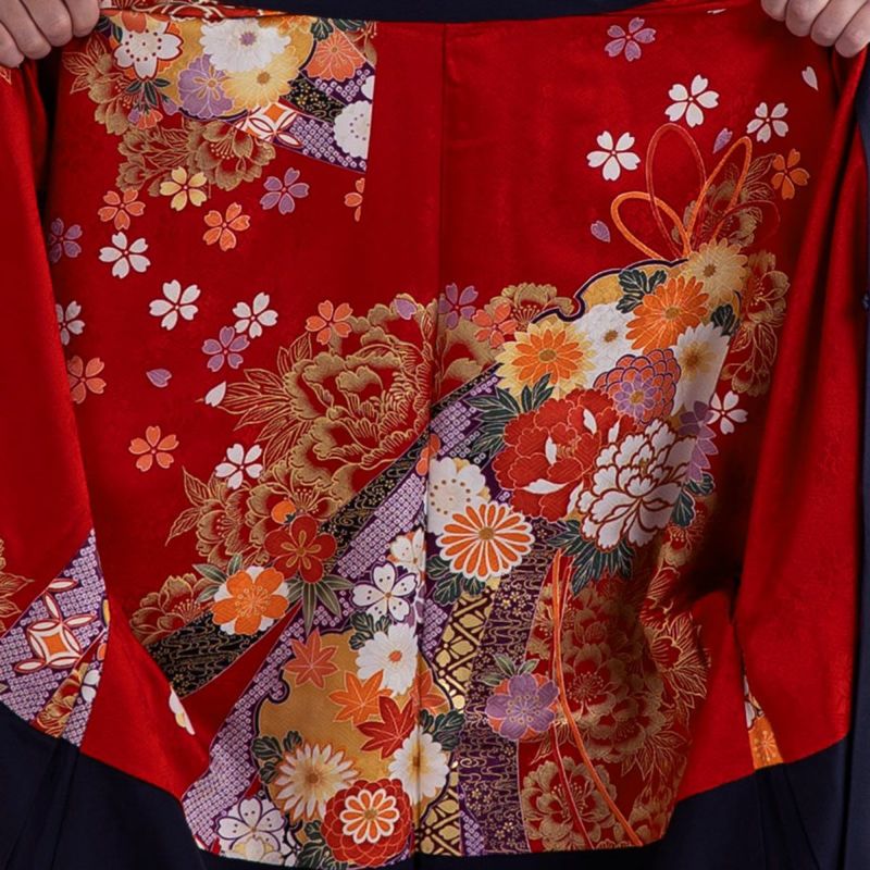 男羽織 正絹 裏地 振袖柄