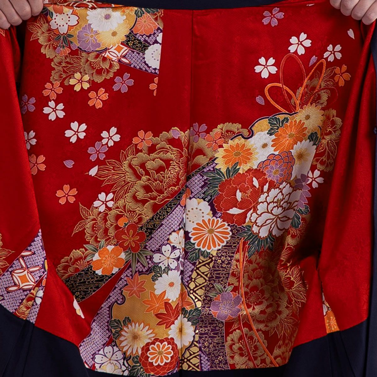 男羽織 正絹 裏地 振袖柄