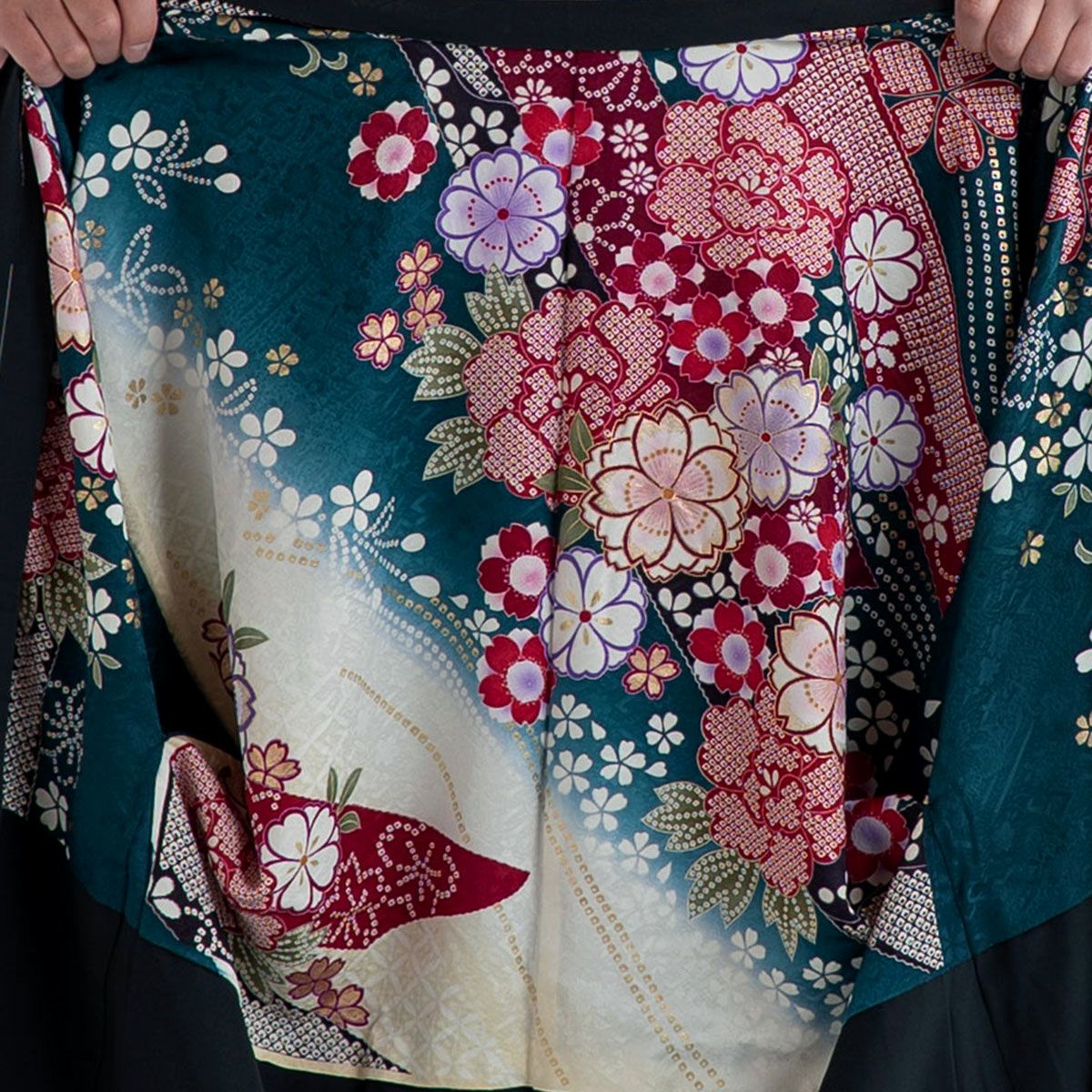 男羽織 正絹 裏地 振袖柄