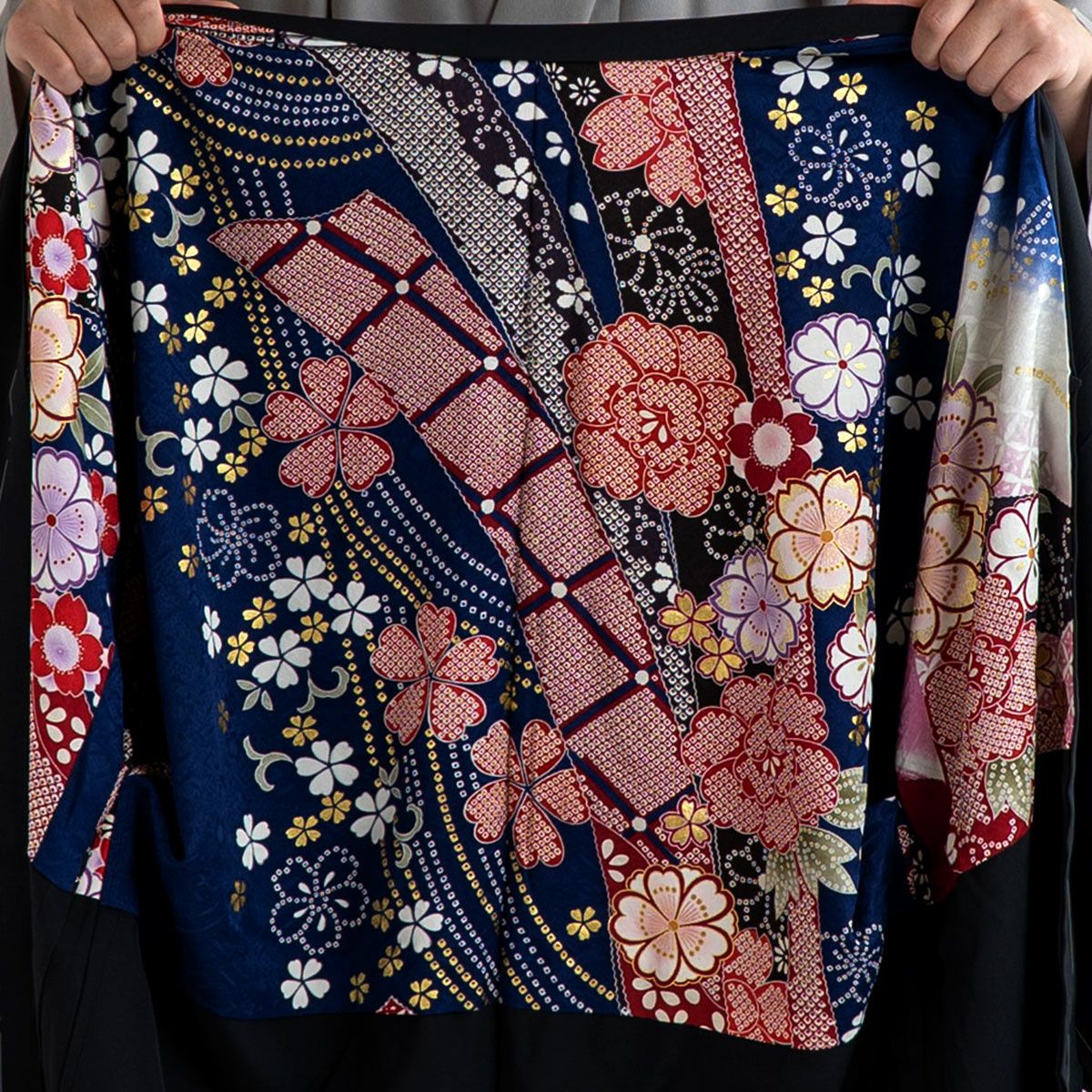 男羽織 正絹 裏地 振袖柄