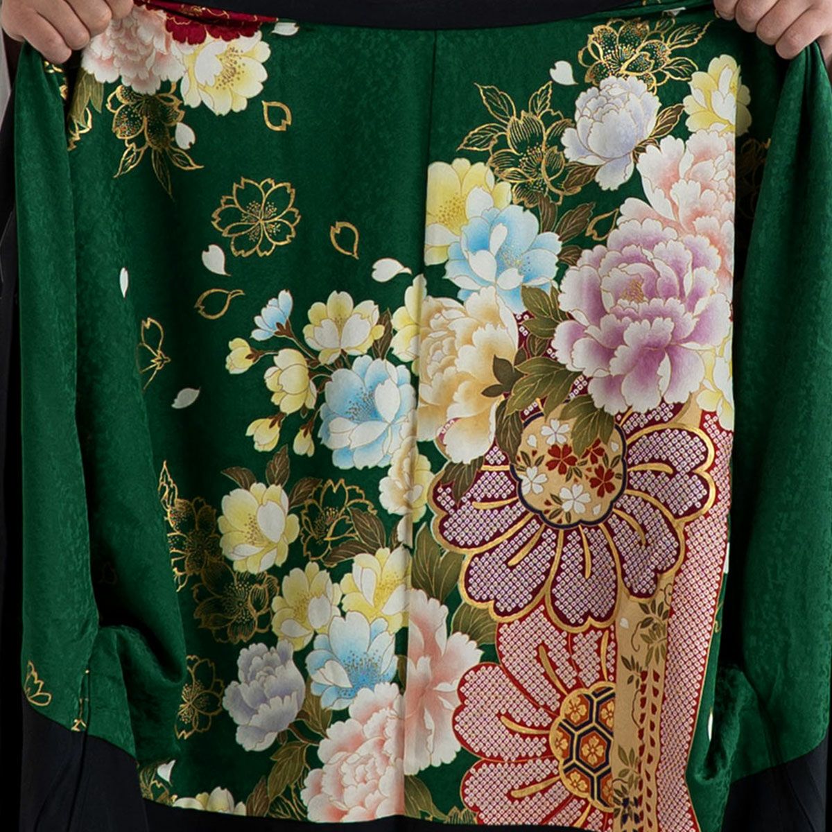 男羽織 正絹 裏地 振袖柄