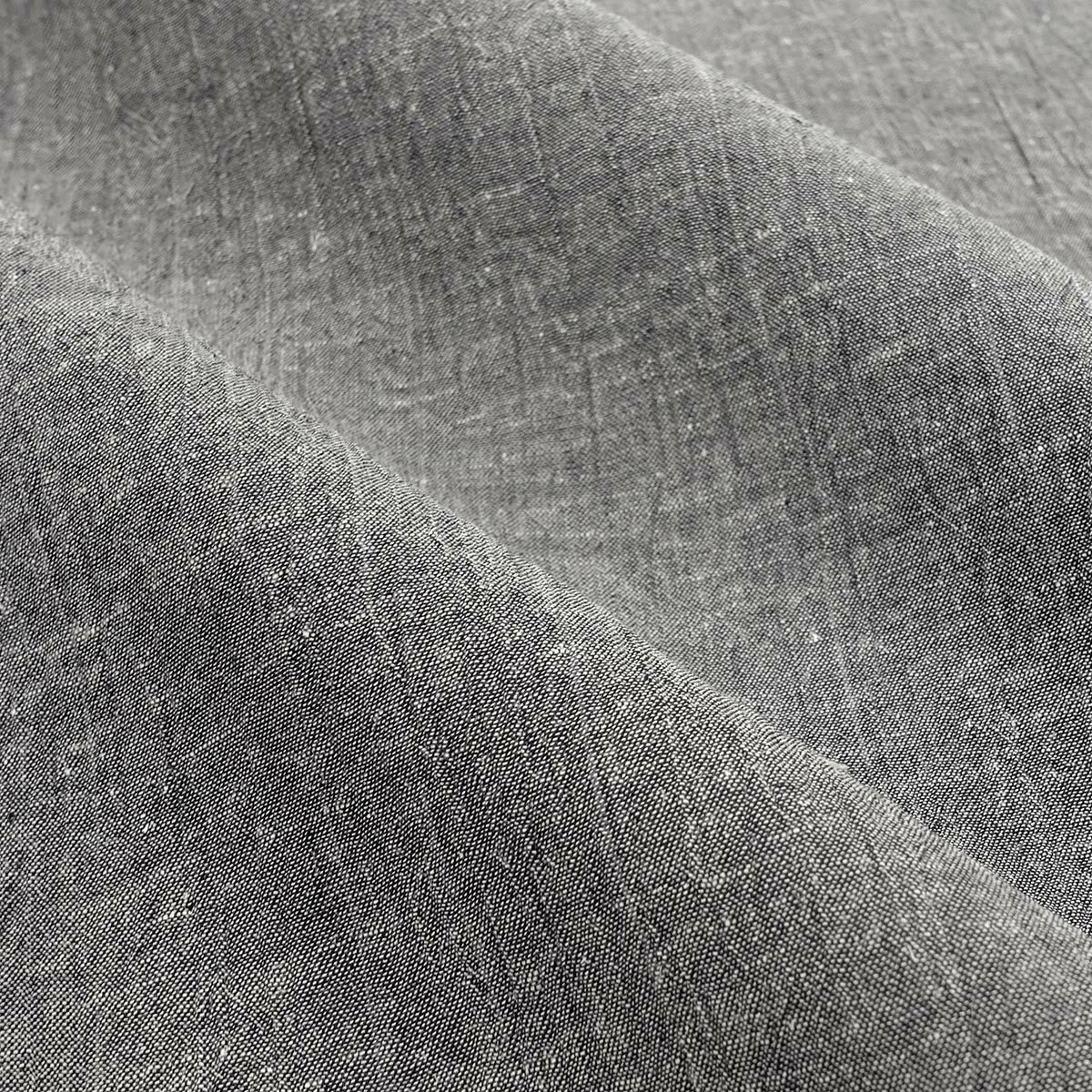 近江ちぢみ 綿麻 グレー無地 （浴衣+濃紺兵児帯+男締め）