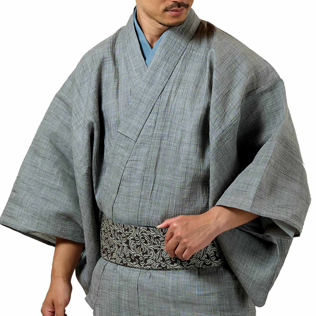 メンズ浴衣 夏着物 近江ちぢみ本麻