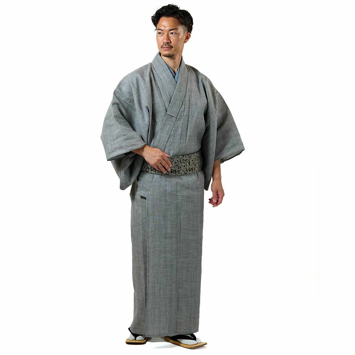 メンズ浴衣 夏着物 近江ちぢみ本麻