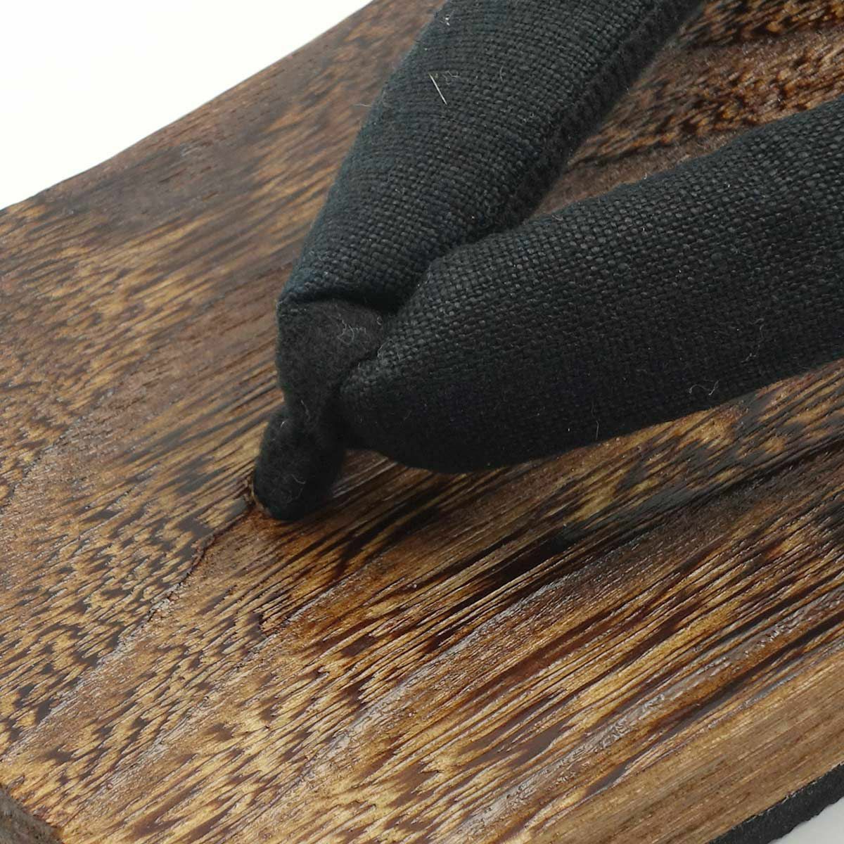 桐下駄 29cm位まで対応 黒鼻緒