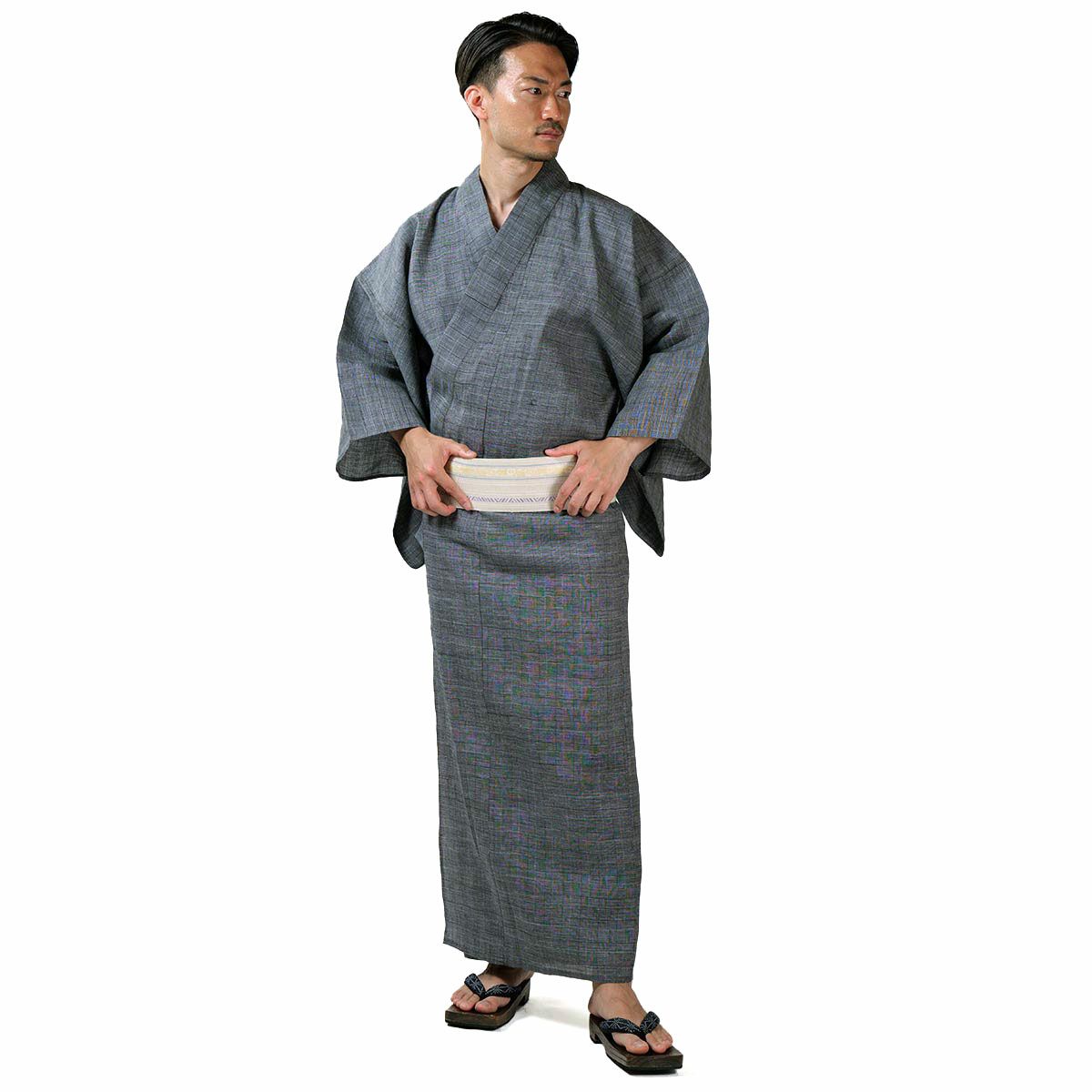 メンズ浴衣 夏着物 近江ちぢみ本麻