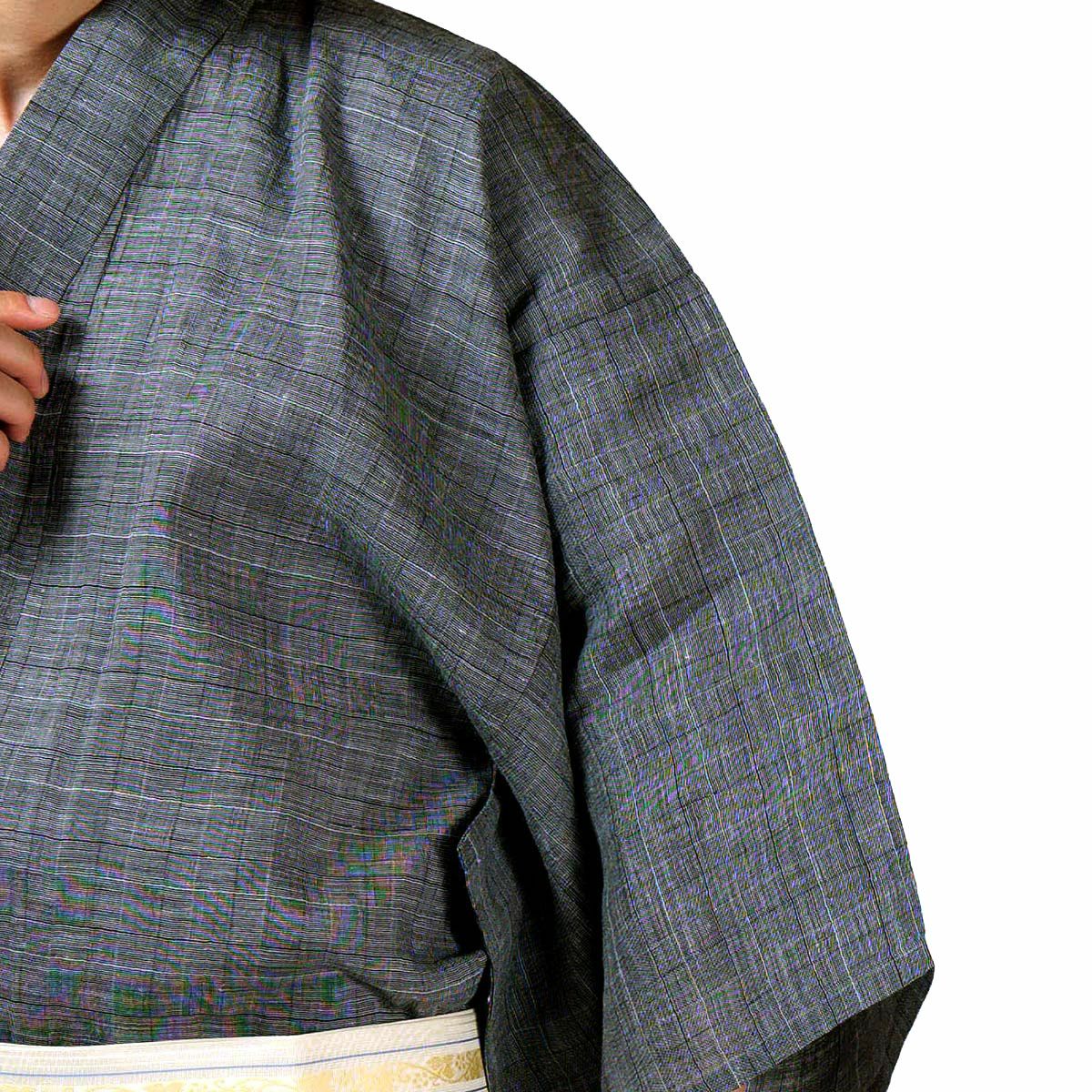 メンズ浴衣 夏着物 近江ちぢみ本麻