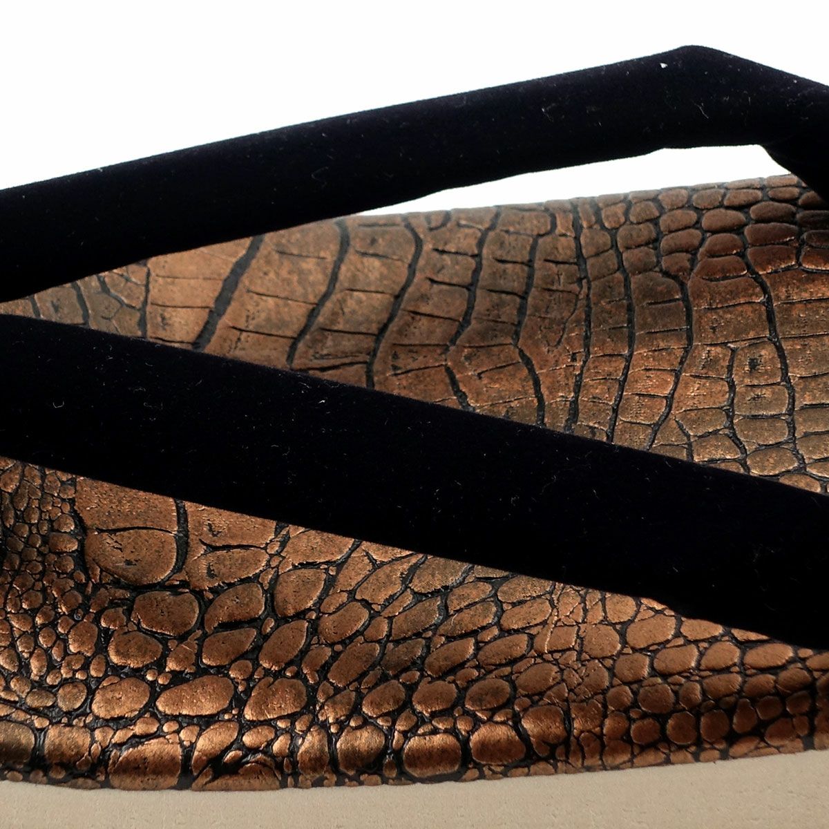 草履 ワニ革風 茶