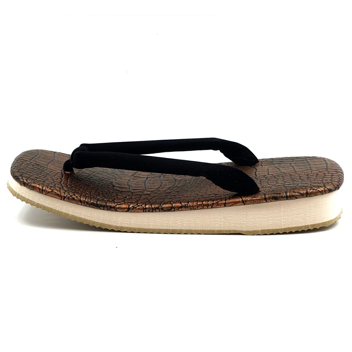 草履 ワニ革風 茶