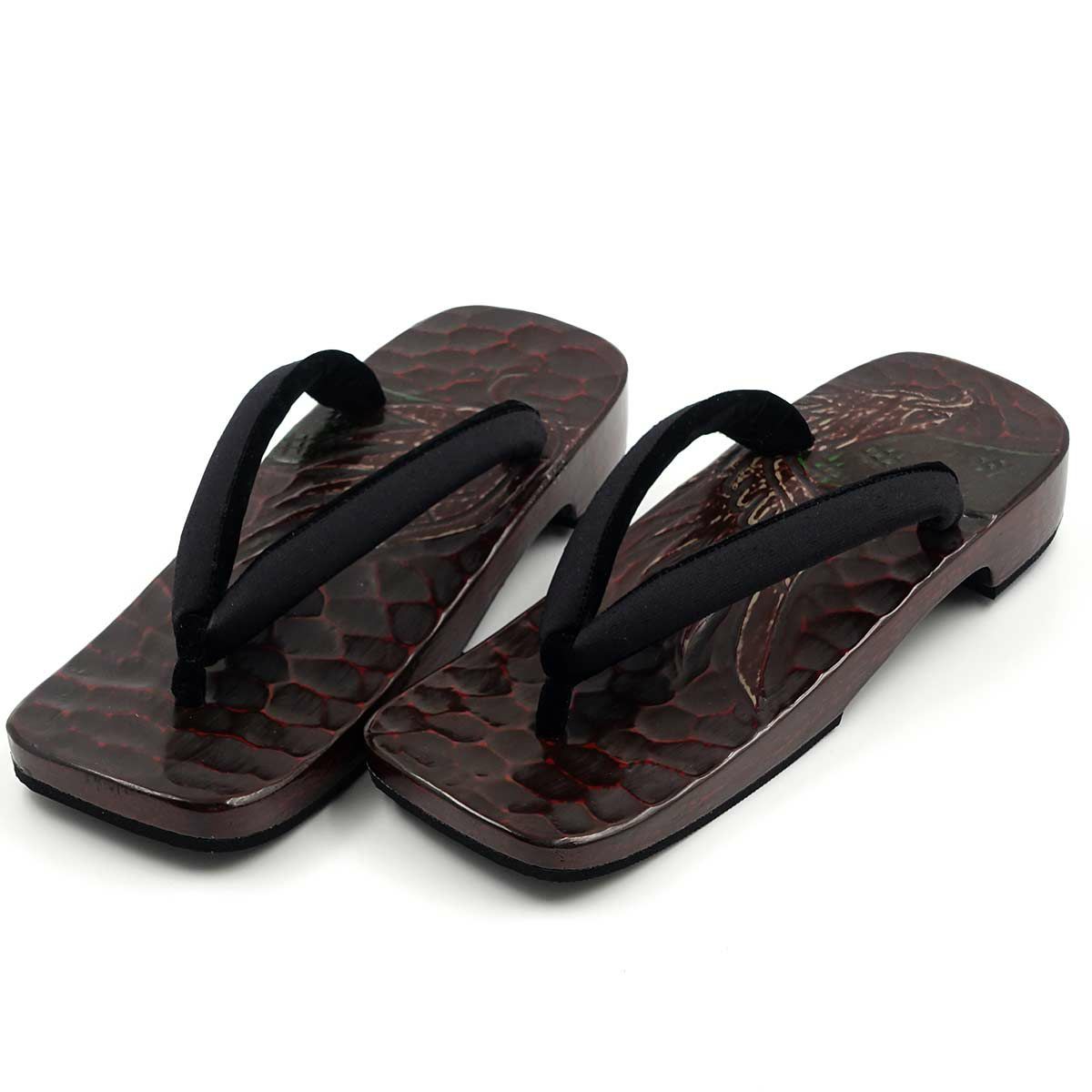 桐下駄 鎌倉彫 27cm位まで対応 総彫り