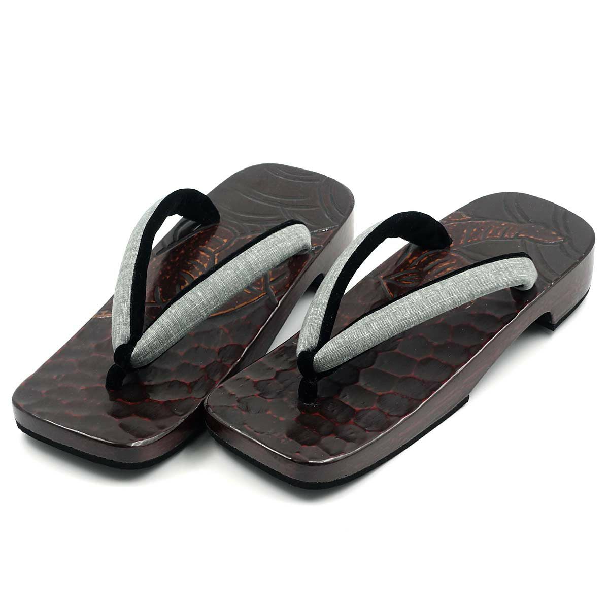  桐下駄 鎌倉彫 27cm位まで対応 総彫り