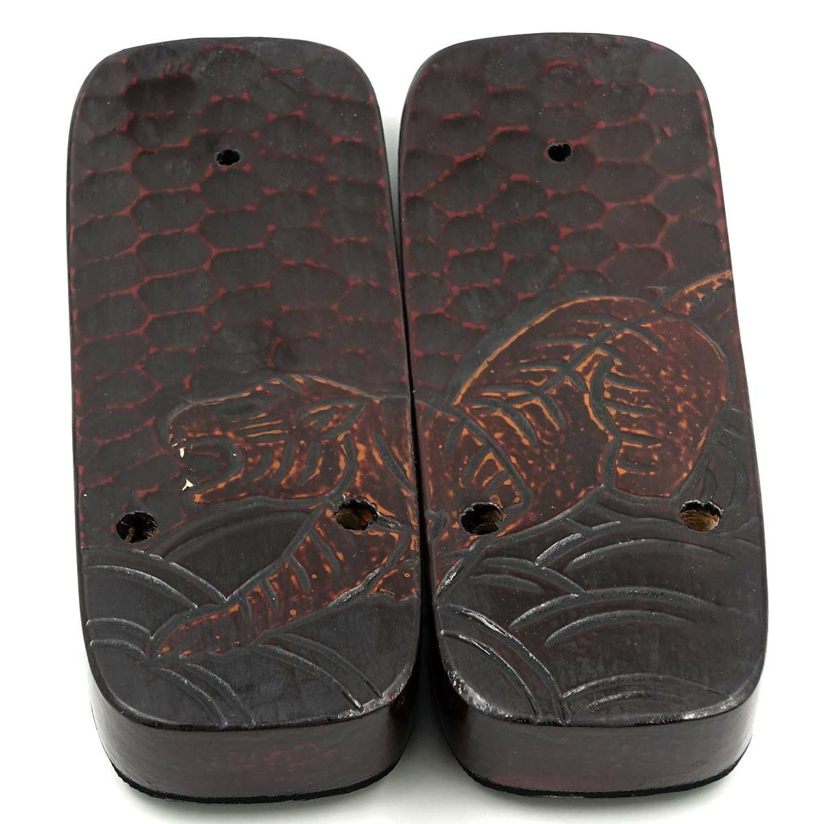  桐下駄 鎌倉彫 27cm位まで対応 総彫り