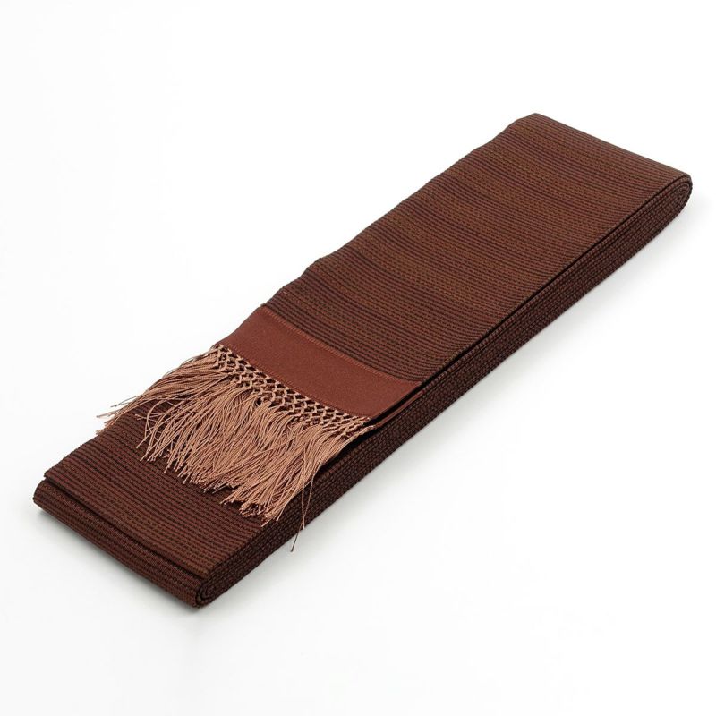 角帯 正絹 博多織物 茶