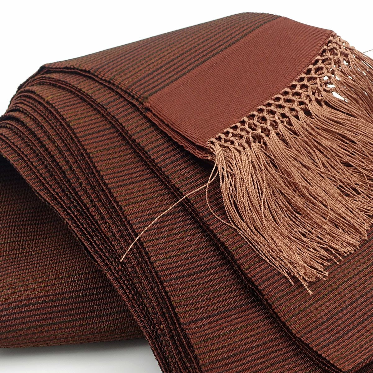 角帯 正絹 博多織物 茶