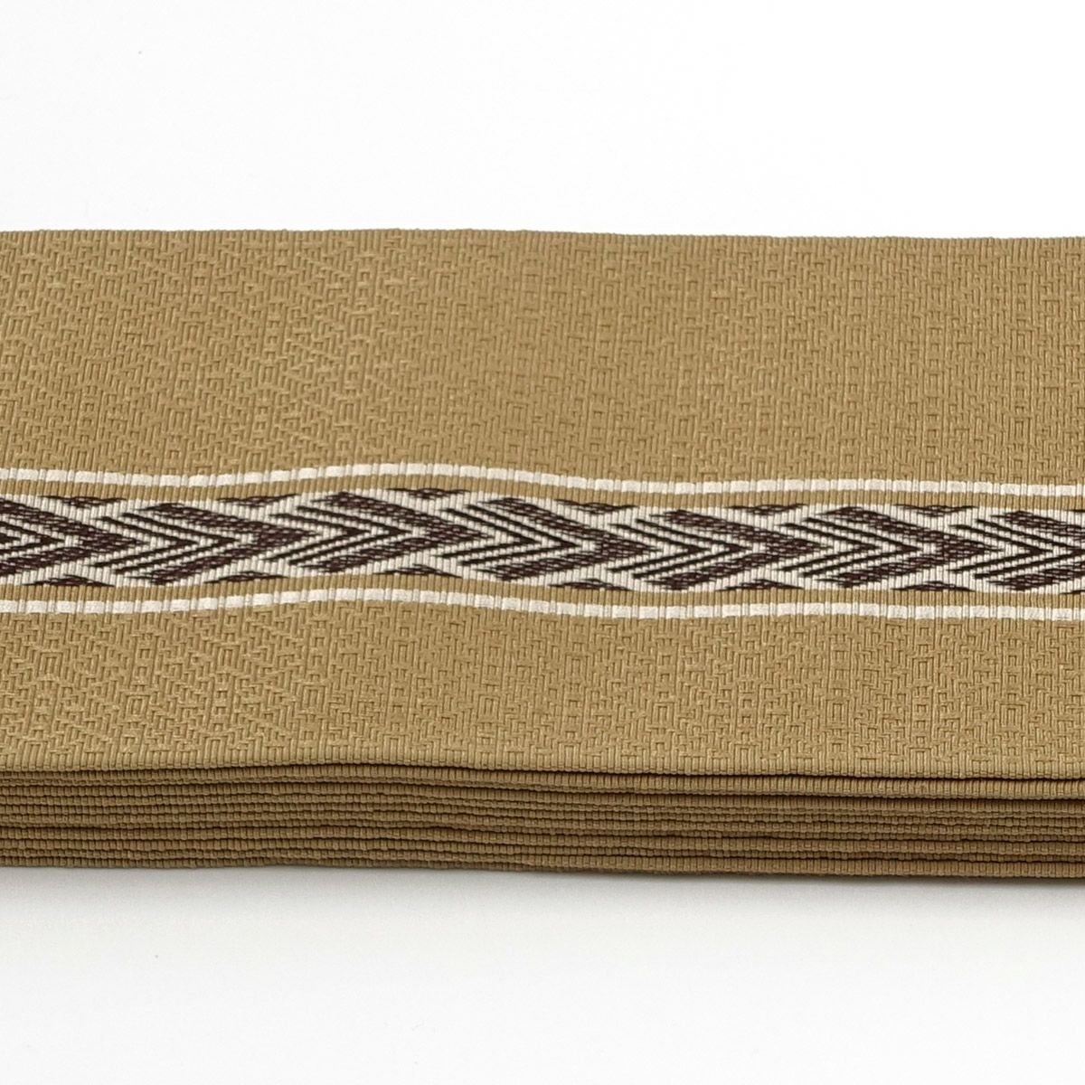角帯 正絹 博多織物 さむらい 献上 黄土
