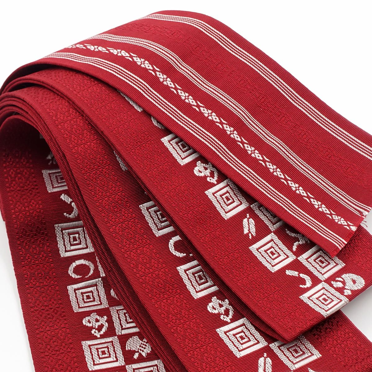 角帯 正絹 博多織物 さむらい かまわぬ 赤