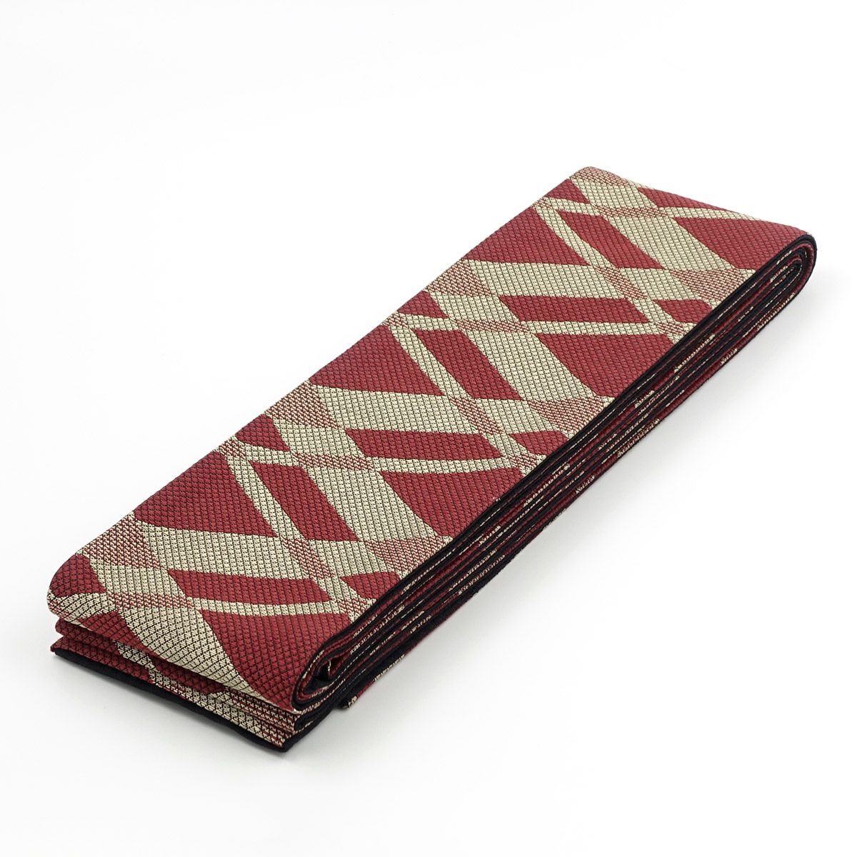 角帯 桐生織 交差 赤黄×黒