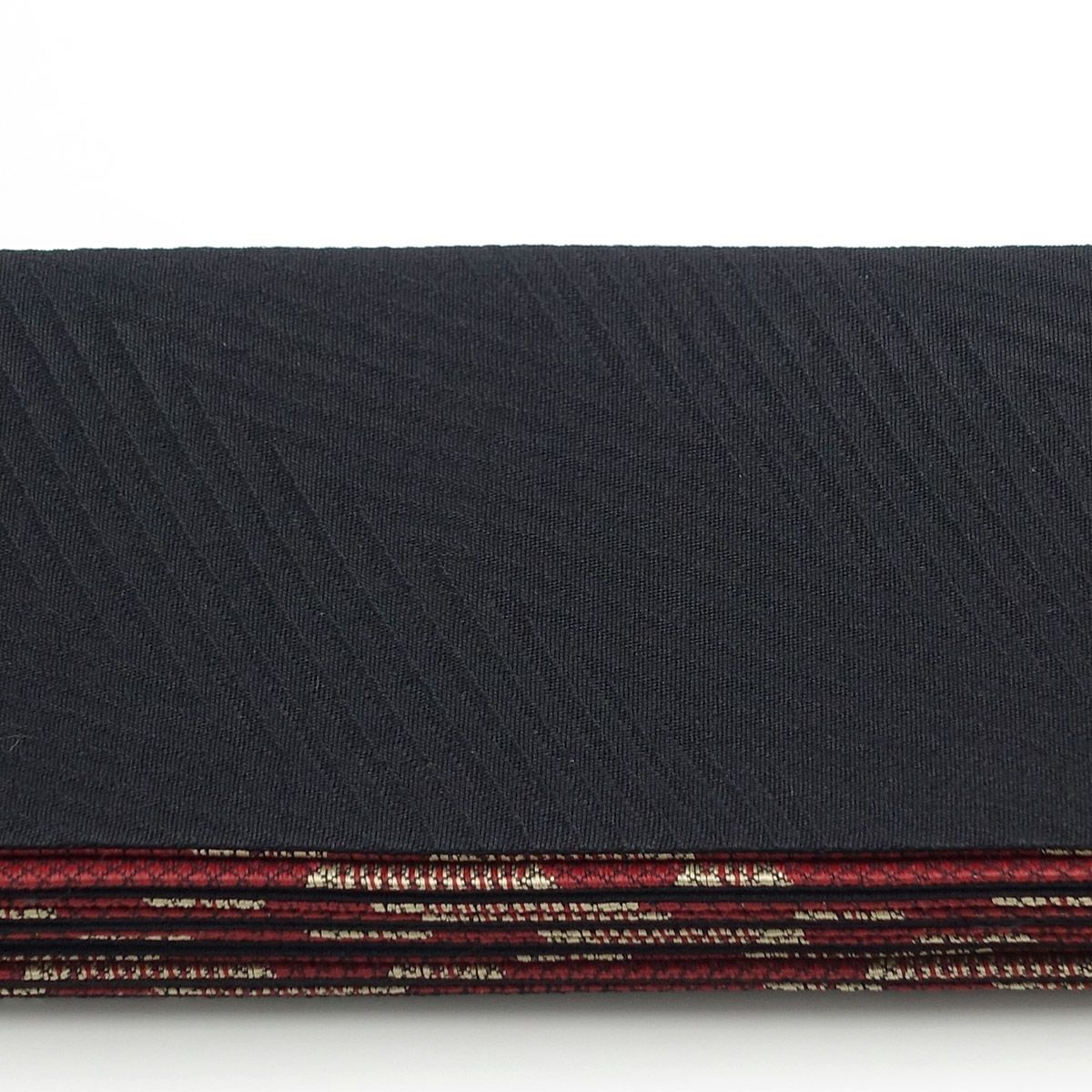 角帯 桐生織 交差 赤黄×黒