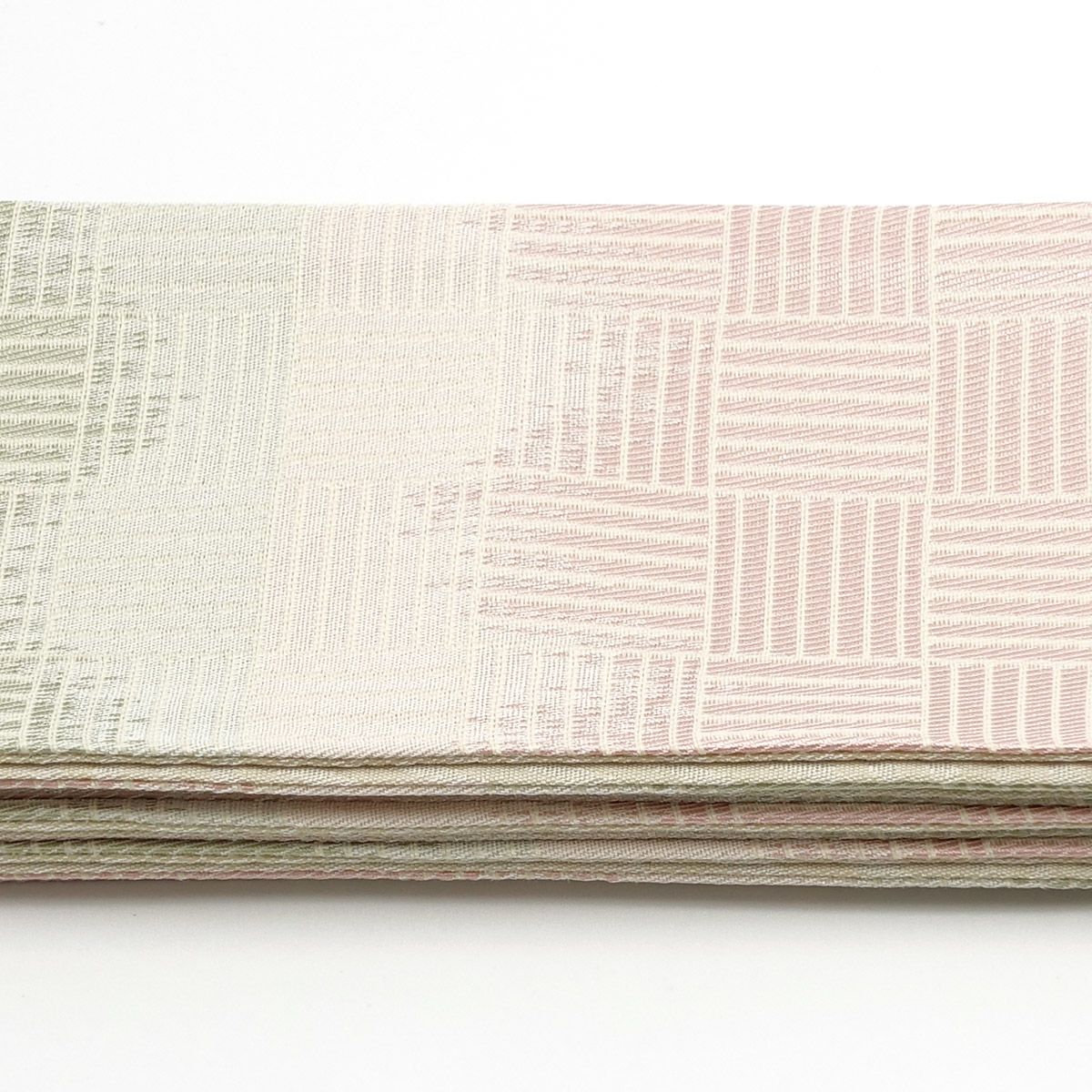 角帯 桐生織 薄ピンク 薄緑
