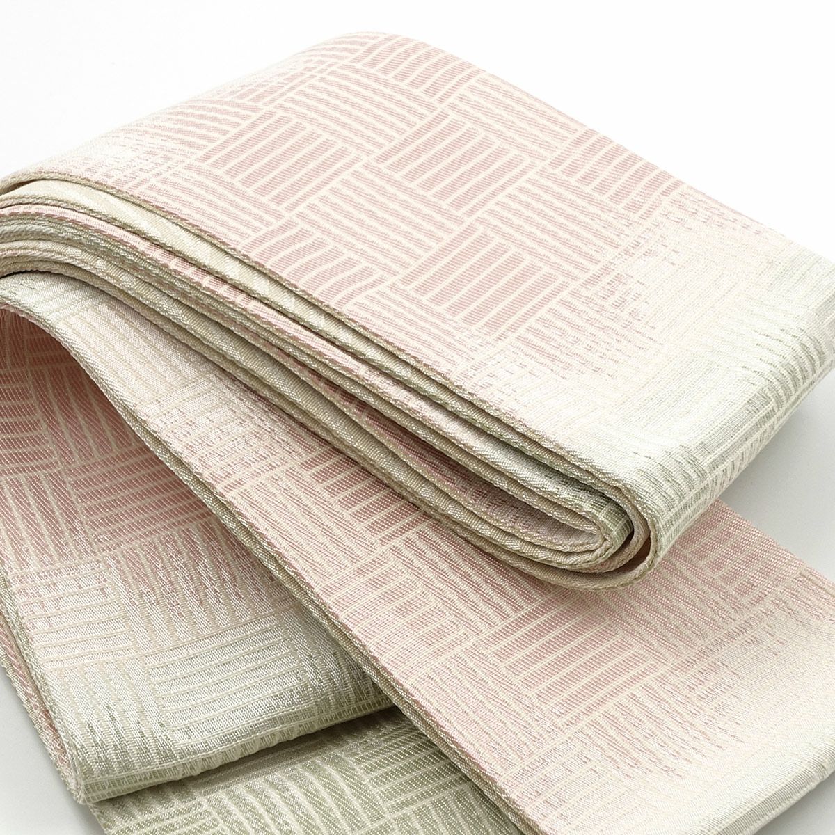 角帯 桐生織 薄ピンク 薄緑