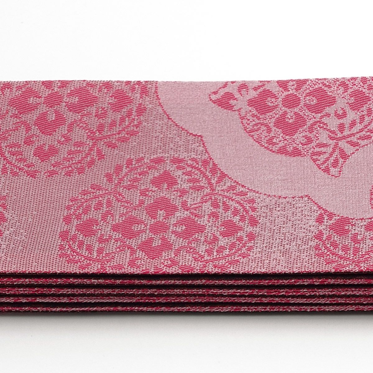 角帯 桐生織 ピンク×焦げ茶