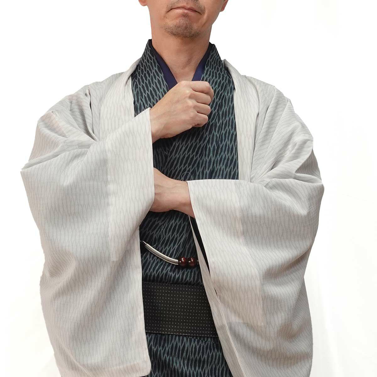 夏羽織 洗える 単衣 小紋 紗