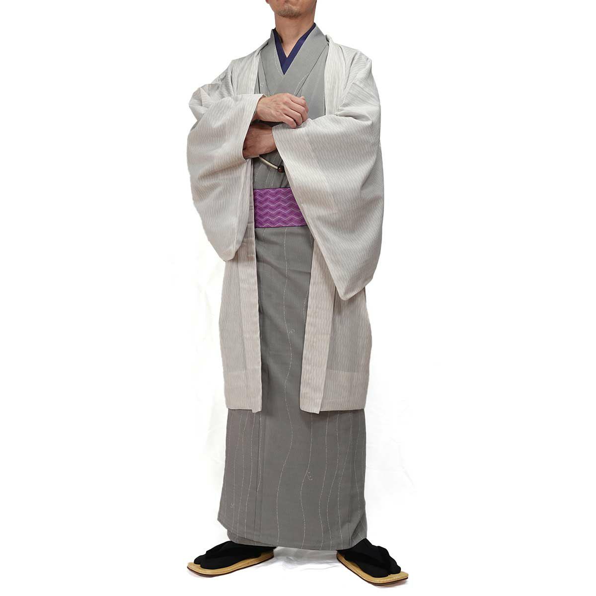 夏羽織 洗える 単衣 小紋 紗