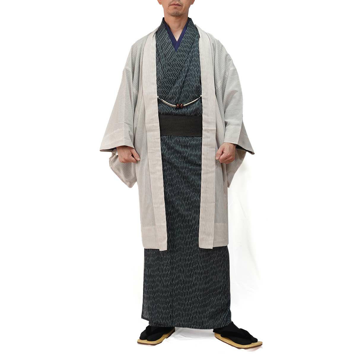 夏羽織 洗える 単衣 小紋 紗