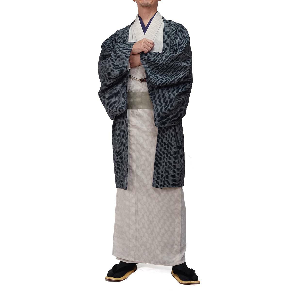 夏羽織 洗える 単衣 小紋 紗