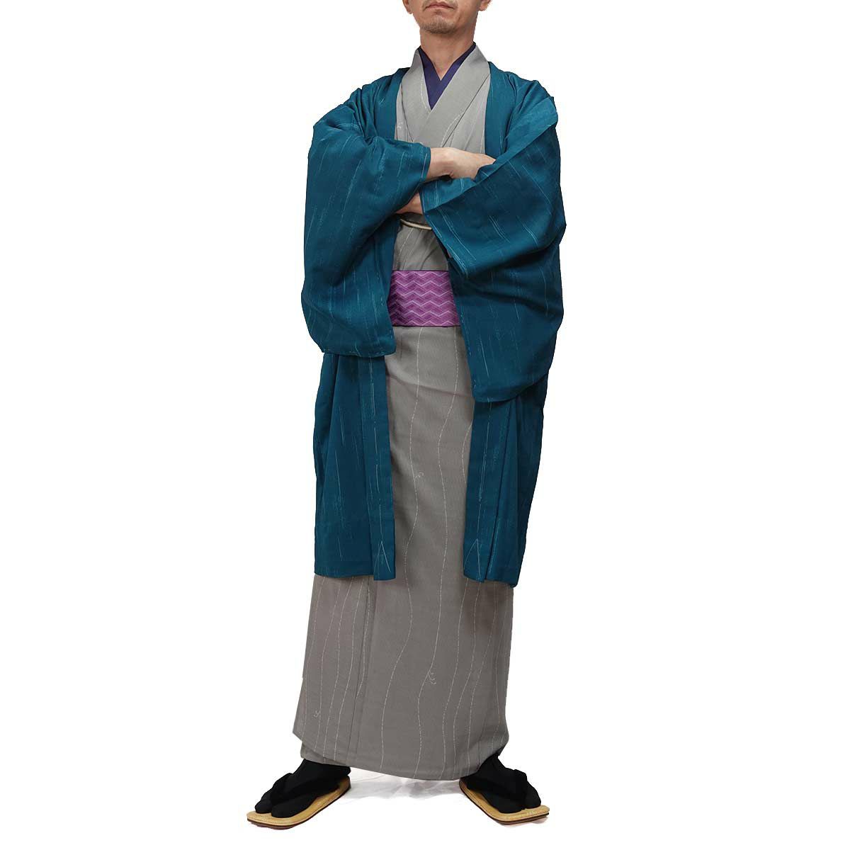 夏羽織 洗える 単衣 小紋 紗