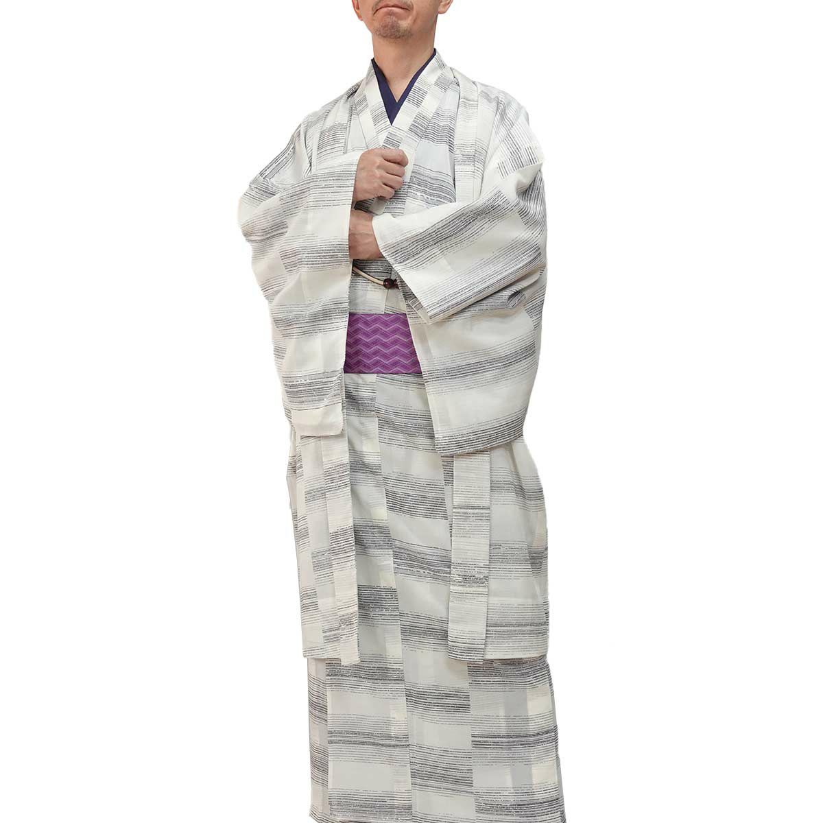 夏羽織 洗える 単衣 小紋 紗