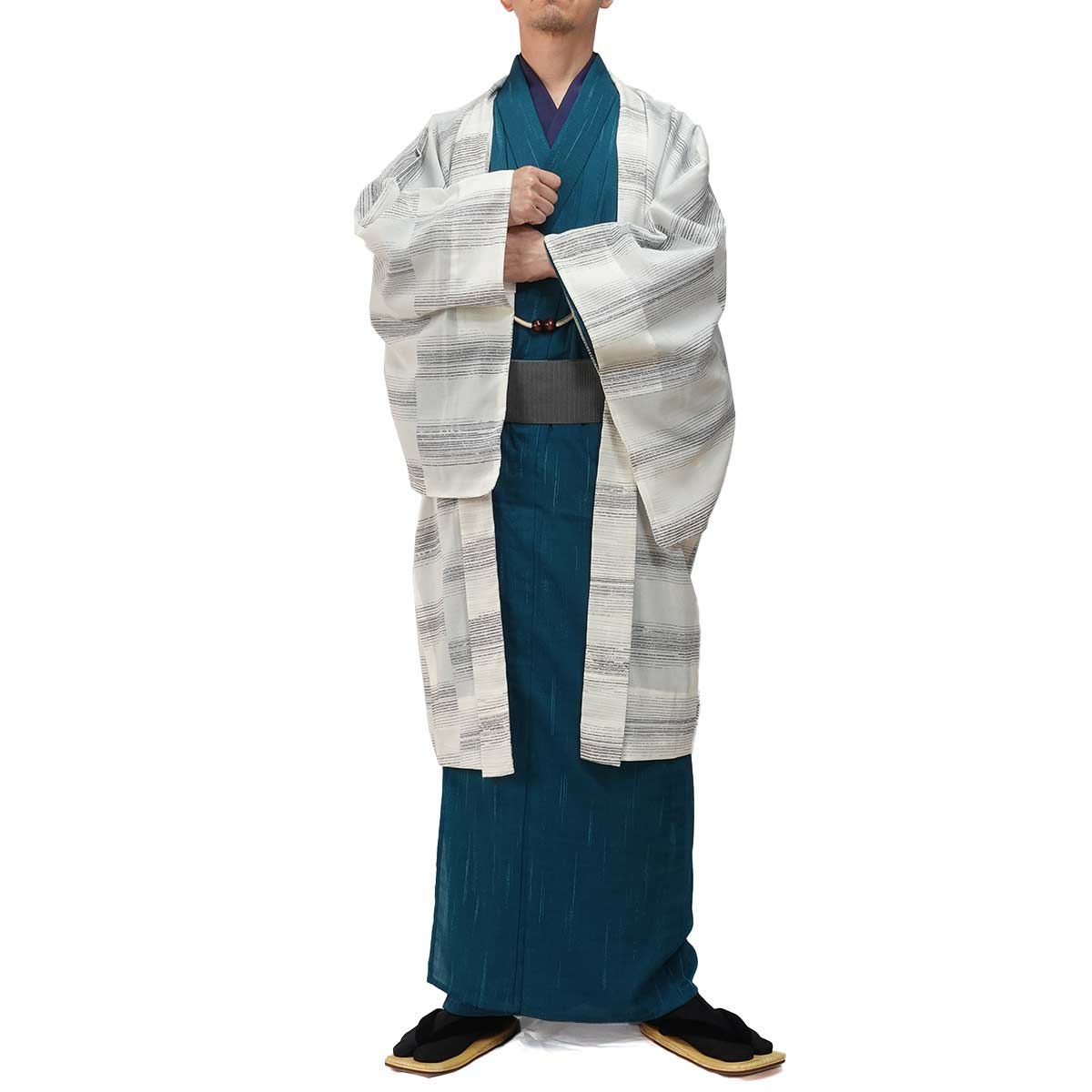 夏羽織 洗える 単衣 小紋 紗