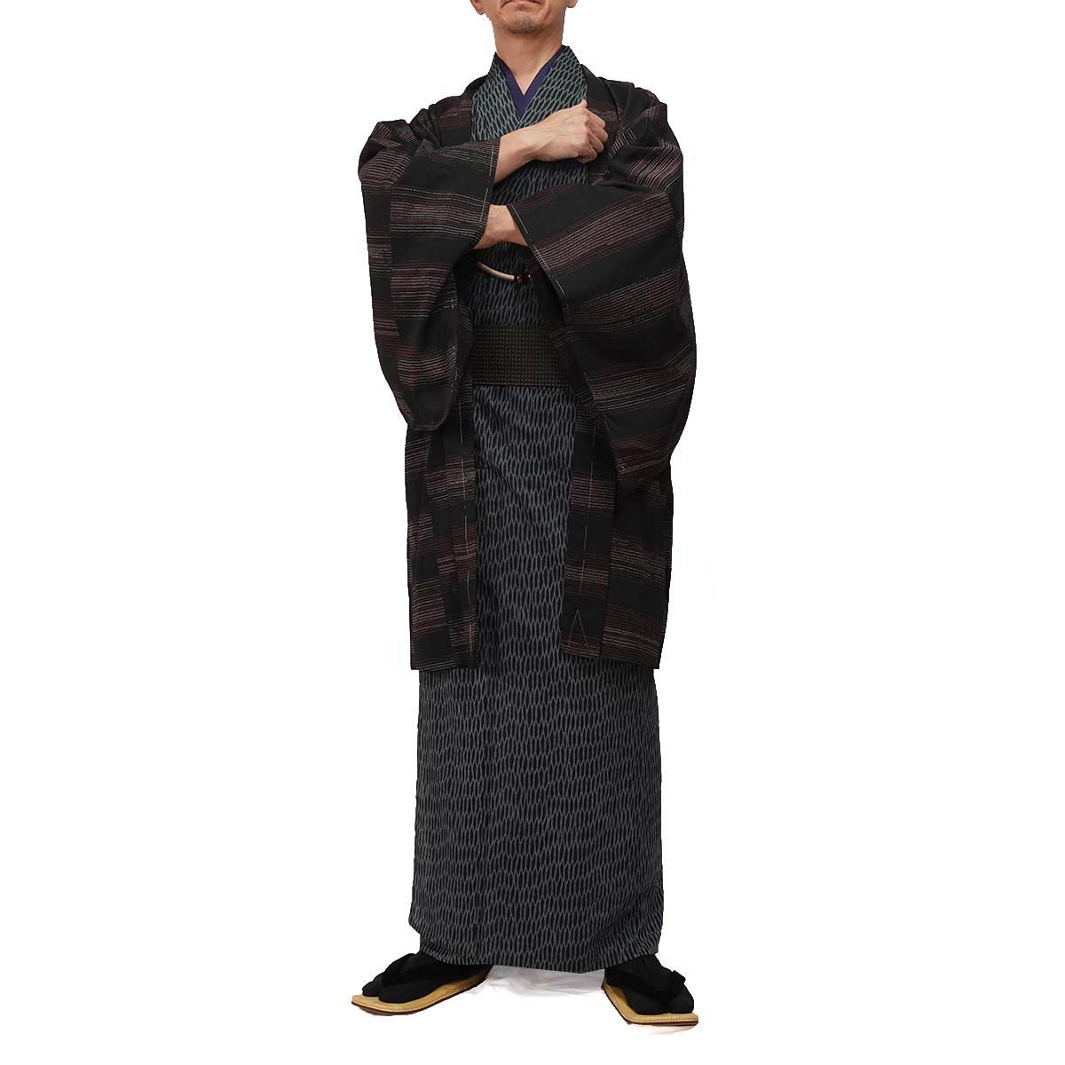 夏羽織 洗える 単衣 小紋 紗