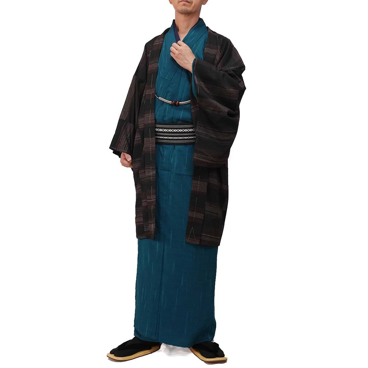 夏羽織 洗える 単衣 小紋 紗