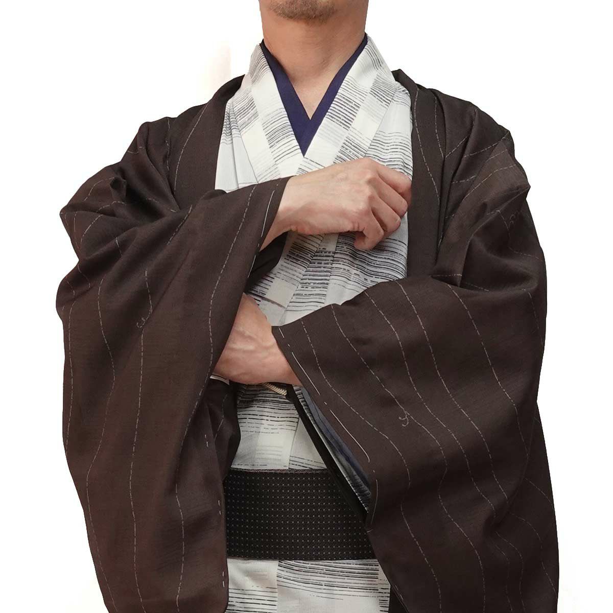 夏羽織 洗える 単衣 小紋 紗