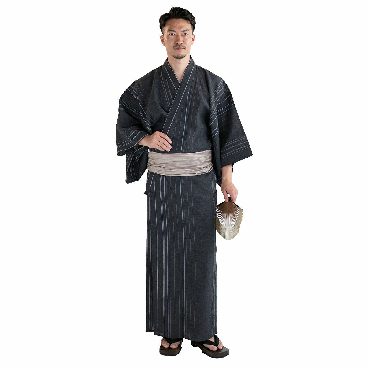 メンズ浴衣 近江ちぢみ綿麻