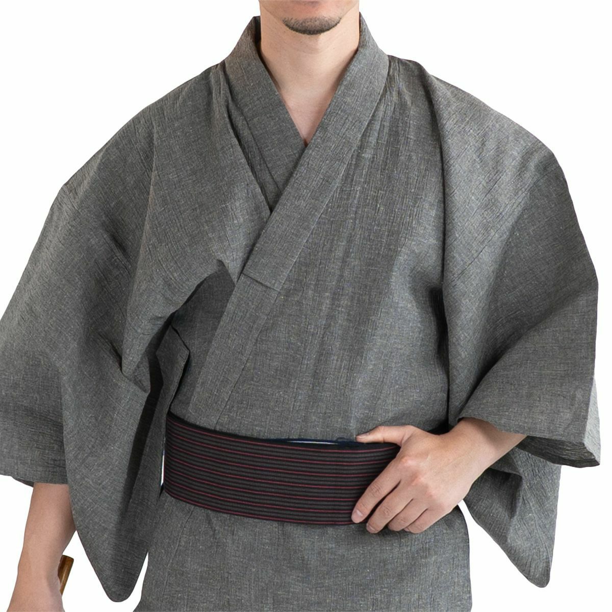 メンズ浴衣 単品 夏着物 近江ちぢみ本麻 濃紺 165cm～185cm前後対応 M