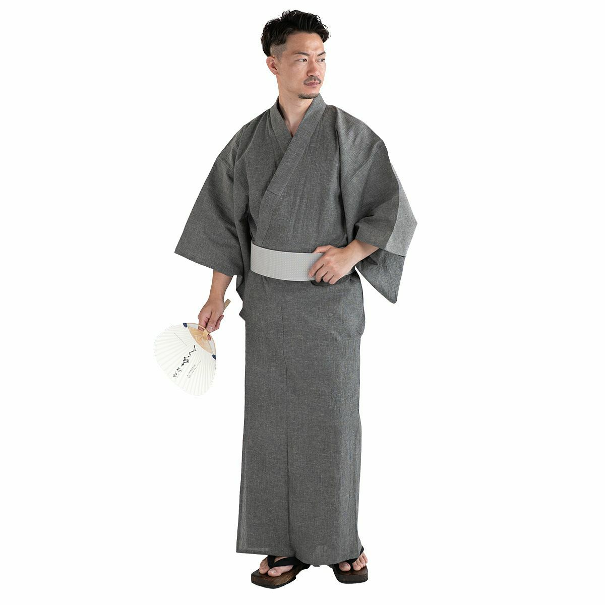 メンズ浴衣 近江ちぢみ綿麻