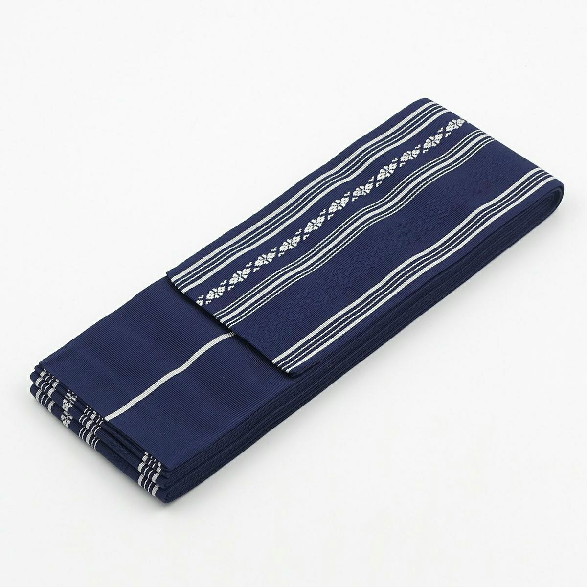 角帯 正絹 博多織物 献上 紺