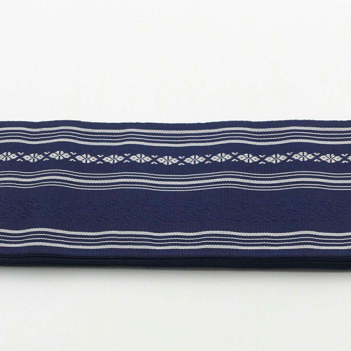 角帯 正絹 博多織物 献上 紺