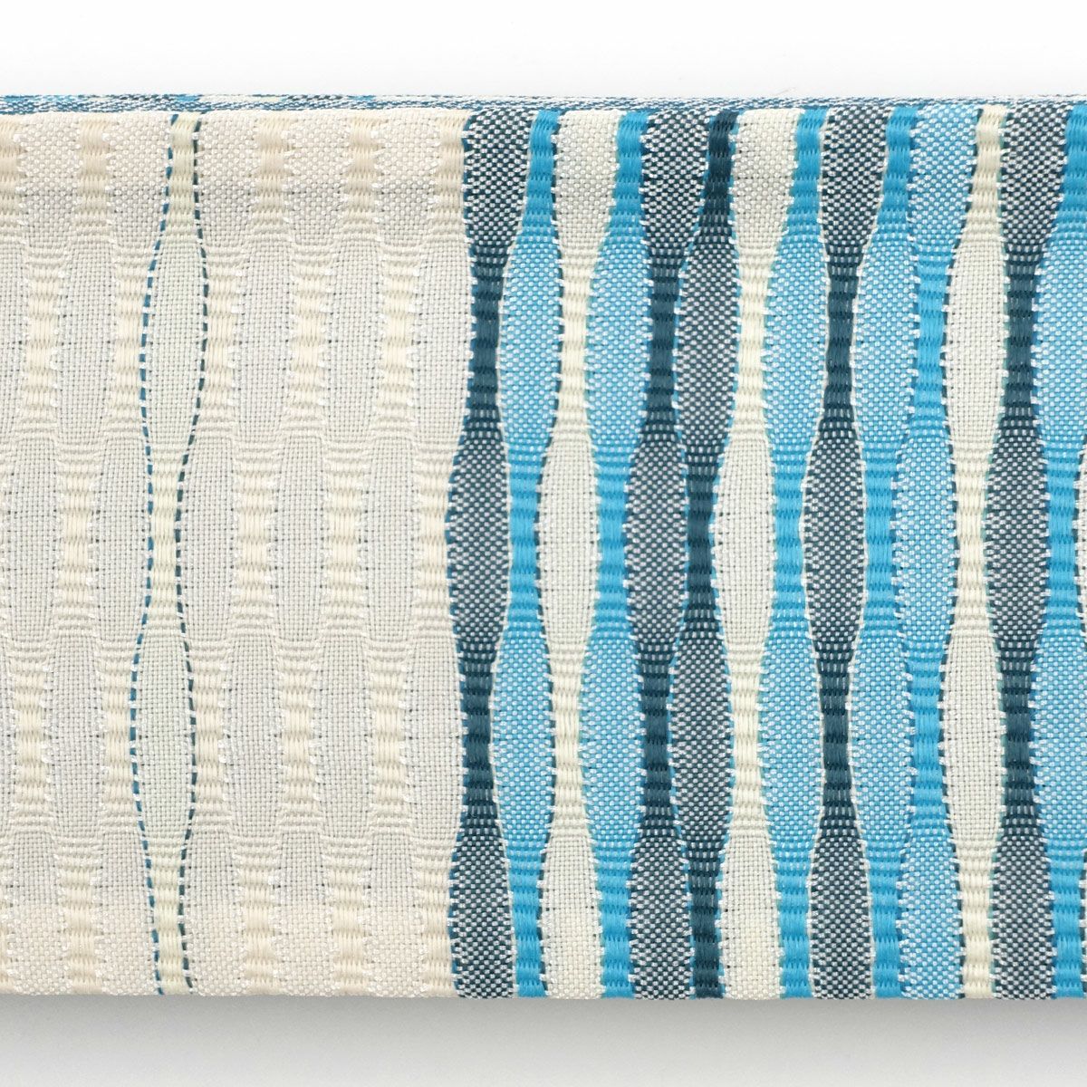 角帯 桐生織 縞 生成 水色