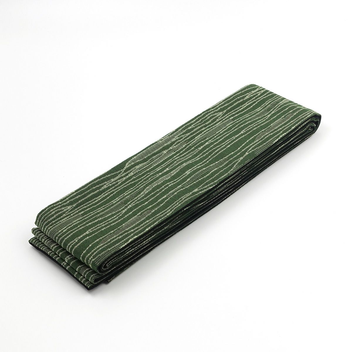 角帯 桐生織 よろけ縞 抹茶